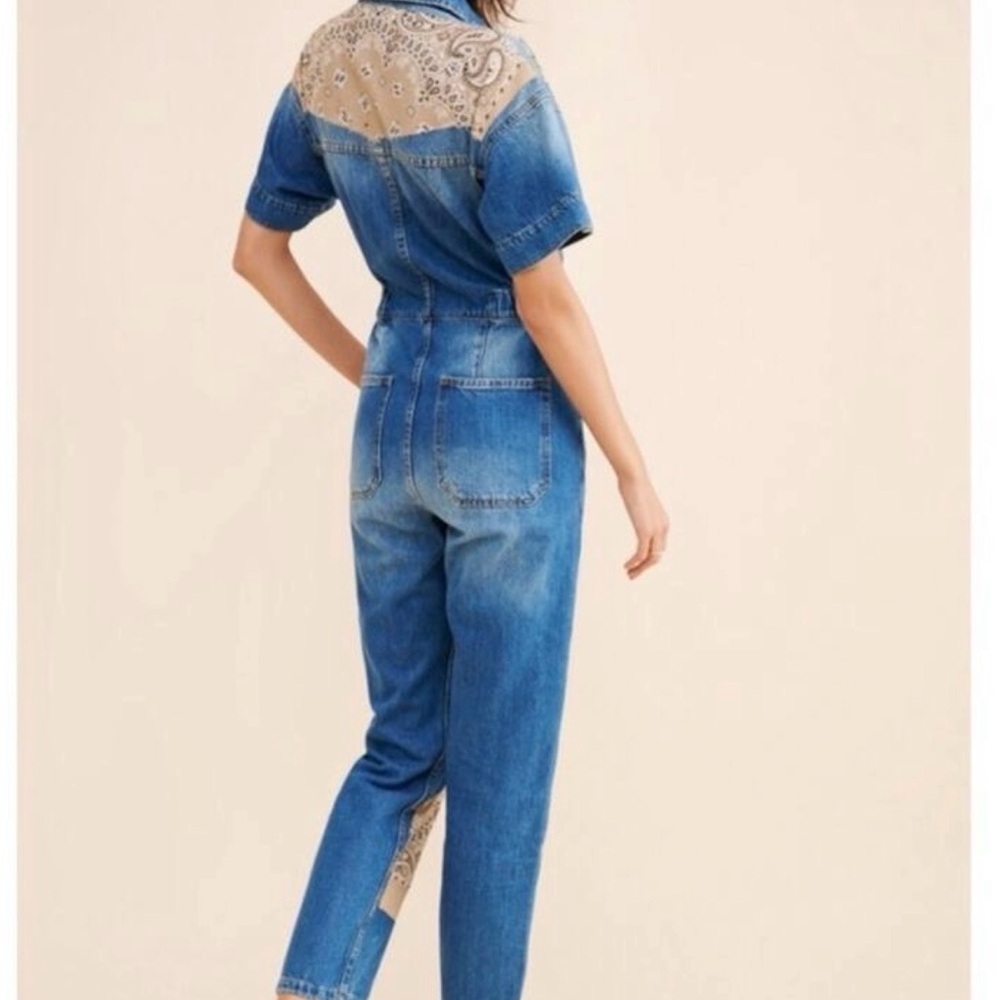 Free People Blue Bandana Jumpsuit - Picture 2 of 5